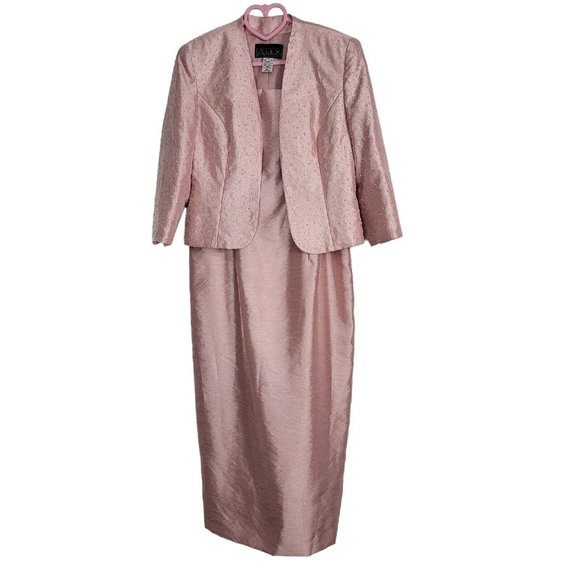 Alex Evenings Dresses & Skirts - Alex Evenings Womens 8 Mother Of The Bride 2 Piece Outfit Set Jacket Dress Bead